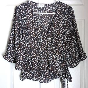 Faux wrap blouse